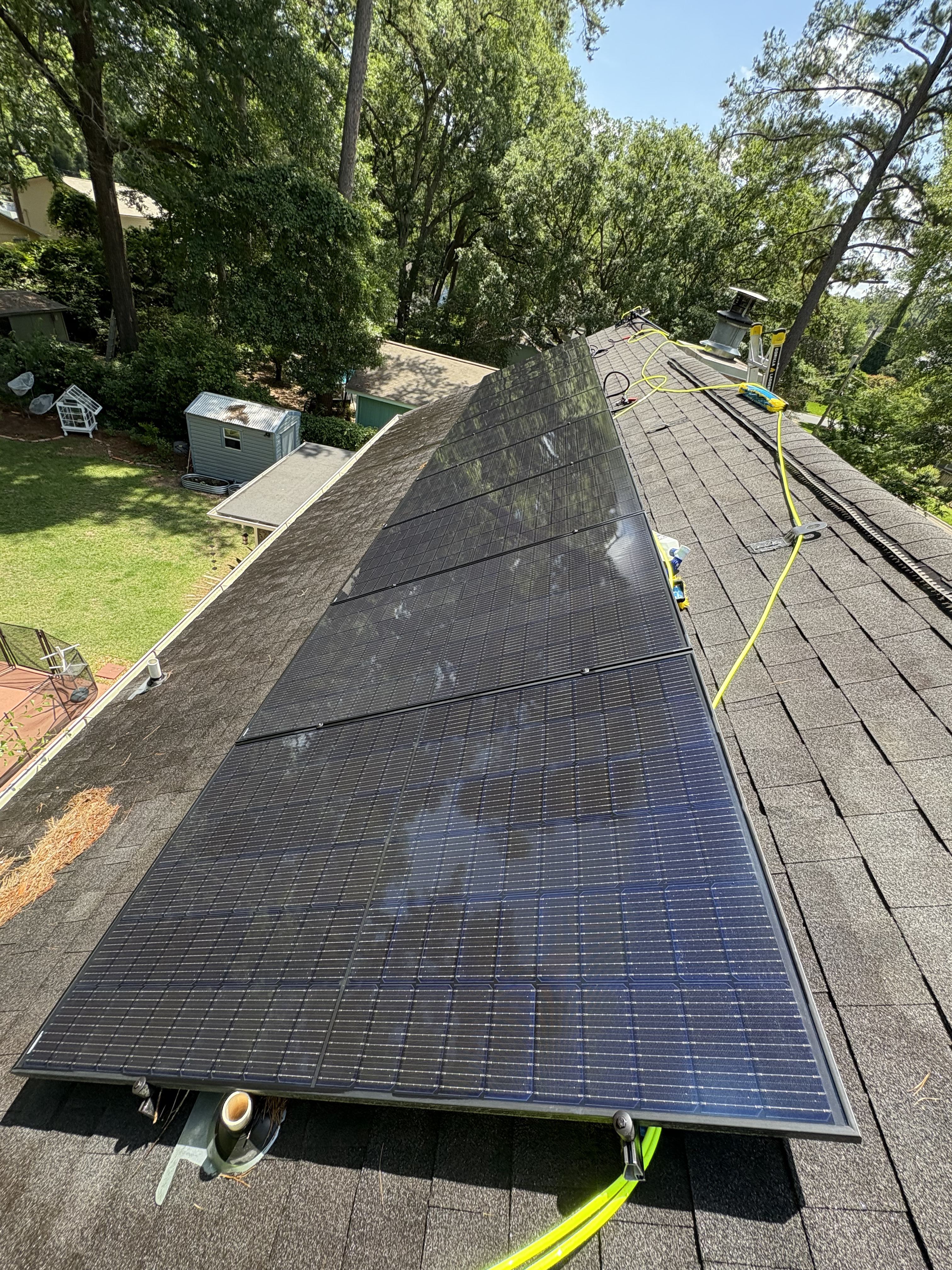 Clean solar panels after professional cleaning service showing maximum efficiency